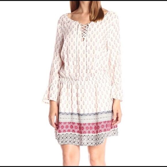 Sanctuary Sz L Lace Up Boho Peasant Dress - Picture 1 of 10